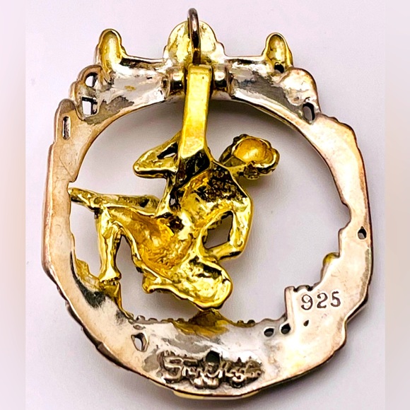 Vintage Frank Meisler Virgo Pendant / Pin Brooch 925 Silver - Picture 7 of 9